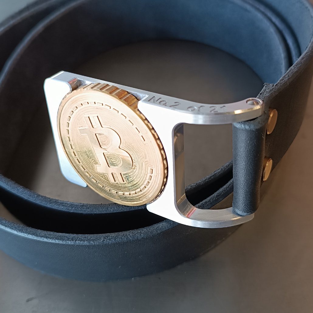 BTC buckle, Bitcoin Gürtelschnalle